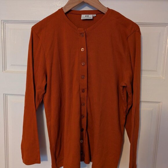 H&M BiB Cardigan with buttons - Super Soft Oversized Small - Burnt Orange Brick - Picture 1 of 8